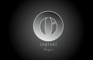 Silbergraues Metall o Alphabet Buchstaben Logo Icon Design für Unternehmen und Unternehmen vektor