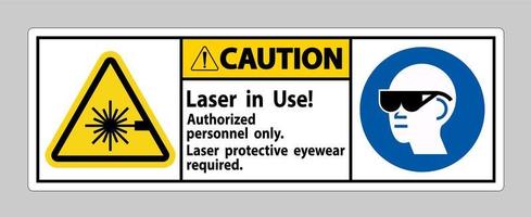 varningstecken laser används endast auktoriserad personal laser skydd vektor