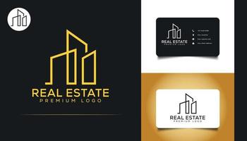 abstraktes und minimalistisches Logo-Design für Immobilien. Bau-, Architektur- oder Gebäudelogo vektor