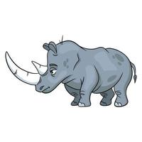 Tiercharakter lustiges Nashorn im Cartoon-Stil. Kinderillustration. vektor