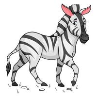 Tiercharakter lustiges Zebra im Cartoon-Stil. Kinderillustration. vektor