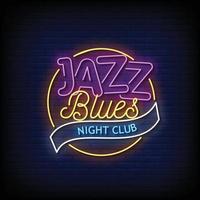 jazz blues nattklubb neonskyltar stil text vektor