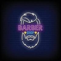 barber shop neonskyltar stil text vektor