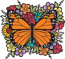 Schmetterling und Blumen vektor