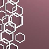 3D snygg geometrisk bakgrund med hexagoner vektor