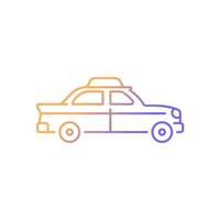 Retro-Taxi-Auto-Gradienten-Linear-Vektor-Symbol vektor