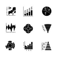 Diagramm- und Diagrammsymbole gesetzt vektor