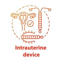 Symbol für das rote Konzept des Intrauterinpessars vektor