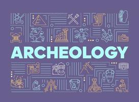 Banner für Archäologie-Wortkonzepte vektor