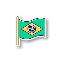 flagga i Brasilien. rgb -utskrivbar klistermärke. statssymbol. konstellation över rio de janeiro. Sydamerikas självständighet. vektor isolerade illustration