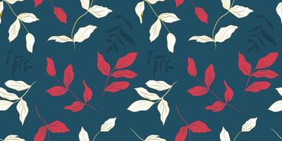 pion vit gyllene och röda blad blommigt sömlöst mönster. botanisk linjär dekor för textil och tapeter vektor