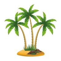 tre tropiska träd palmer vektor