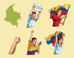 Kolumbianer Gruppe protestiert vektor