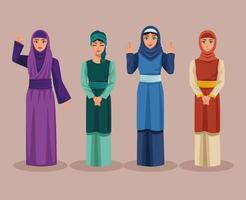 fyra muslimska kvinnor vektor