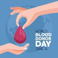Wohltätigkeitsorganisation zum Blutspendetag vektor