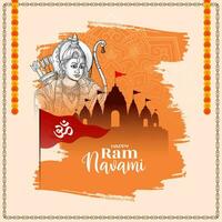 glücklich RAM Navami traditionell Hindu Festival Karte Design vektor