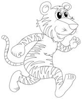 Doodles utarbetande djur för tiger vektor