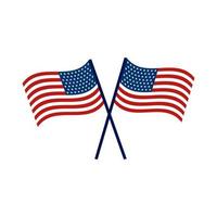 USA-Flaggen gekreuzt vektor