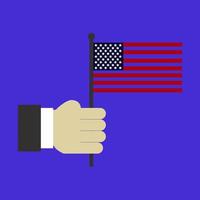 Flagge der Vereinigten Staaten in der Hand vektor