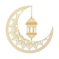 Ramadan Kareen Feier Laterne im Mond hängen vektor