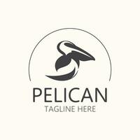 Pelikan Vogel silhoutte Jahrgang Logo Vektor Illustration Vorlage Symbol Grafik Design