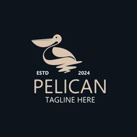 Pelikan Vogel silhoutte Jahrgang Logo Vektor Illustration Vorlage Symbol Grafik Design