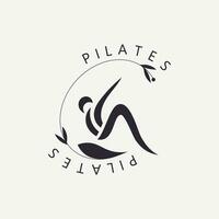 abstrakt Pilates Logo, Yoga Identität Körper Balance Vektor Monoline Design Vorlage. Wellness Lebensstil