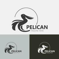 Pelikan Vogel silhoutte Jahrgang Logo Vektor Illustration Vorlage Symbol Grafik Design