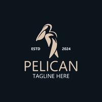 Pelikan Vogel silhoutte Jahrgang Logo Vektor Illustration Vorlage Symbol Grafik Design