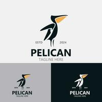 pelikan fågel silhoutte årgång logotyp vektor illustration mall ikon grafisk design