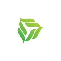 ekologi logotyp triangel blad vriden grön vektor design