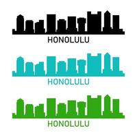 Honolulu-Skyline auf weißem Hintergrund vektor