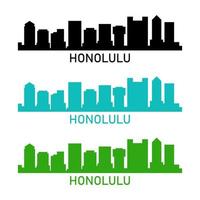 honolulu skyline på vit bakgrund vektor