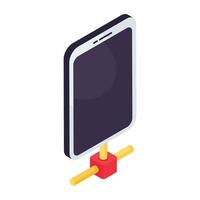 en färgad design ikon av mobil telefon vektor