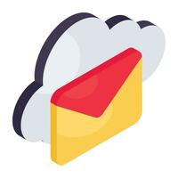 Premium-Download-Symbol von Cloud Mail vektor