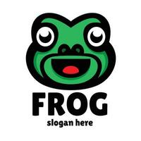 süß Frosch Maskottchen Logo Design Illustration vektor