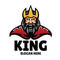 König Maskottchen Logo Design Illustration vektor