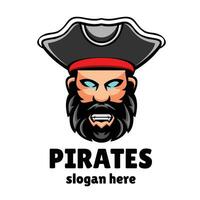 Piraten Maskottchen Logo Design Illustration vektor
