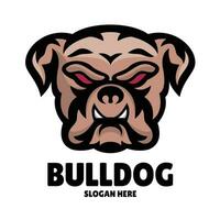 Bulldogge Maskottchen Logo Design Illustration vektor