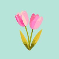 Tulpe Blume Vektor Illustration im eben Stil. Frühling Blüte.