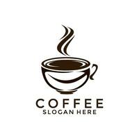 Kaffee Bohne und Kaffee Tasse Logo Vektor, Kaffee Geschäft, Cafe Logo Design Inspiration Vektor Vorlage