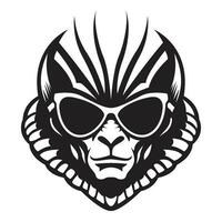 ai generiert Außerirdischer tragen Sonnenbrille ikonisch Logo Vektor Illustration.