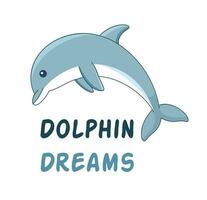 Delfin Illustration von süß Meer Tier vektor