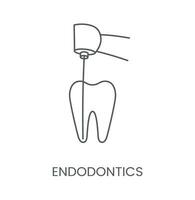 linjär ikon endodonti. vektor illustration för dental klinik
