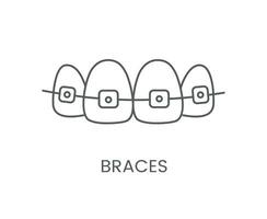 linjär ikon tandställning. vektor illustration för dental klinik