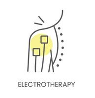 Elektrotherapie zum das Schulter, Linie Vektor Symbol