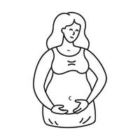 ai genererad gravid kvinna logotyp svart översikt vektor, moderskap logotyp ikon vektor