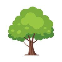 ai generiert klein Baum mit Grün Blätter eben Vektor Illustration, Baum Vektor