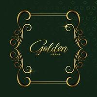 Zier golden Dekoration Blumen- Luxus Rahmen Hintergrund vektor