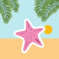 Star Fisch bunt Sommer- Symbol Aufkleber vektor